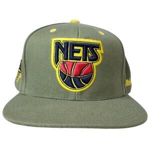 Mitchell & Ness New Jersey Nets NBA Draft HWC Dusty Fitted Hat Size 7 1/2~ Olive